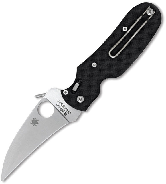 Spyderco P'Kal G-10 Handle Plain Edge Black Folding Pocket Knife Wave 103GP