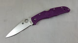Spyderco Endura 4 Lockback Purple Handle Stainless Folding Blade Knife 10FPPR