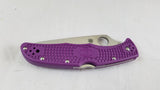 Spyderco Endura 4 Lockback Purple Handle Stainless Folding Blade Knife 10FPPR