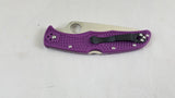 Spyderco Endura 4 Lockback Purple Handle Stainless Folding Blade Knife 10FPPR