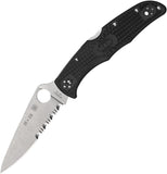 Spyderco Endura 4 Partiall Serrated V-10 Lockback Black Folding Knife 10fpsbkrd