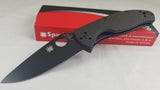 Spyderco Tenacious Folding Black Carbon Fiber Pocket Knife Reversible 122CFBBKP