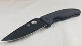 Spyderco Tenacious G-10 Handle Plain Edge Folding Knife Black Blade - 122GBBKP