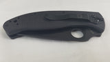 Spyderco Tenacious G-10 Handle Plain Edge Folding Knife Black Blade - 122GBBKP