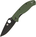 Spyderco Tenacious Folding Knife Standard Edge Black G10 Reversible EDC 122GPBGR
