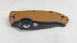 SPYDERCO Brown G-10 TENACIOUS Black Serrated Folding Pocket Knife - 122GPSBBN