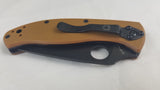 SPYDERCO Brown G-10 TENACIOUS Black Serrated Folding Pocket Knife - 122GPSBBN