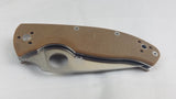Spyderco Tenacious Folding Knife Serrated Satin Brown G10 Reversible - 122GPSBN