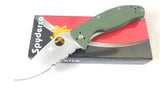 SPYDERCO Green G-10 TENACIOUS Serrated COMBO Folding Pocket Knife - 122gpsgr
