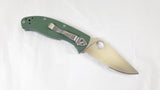 SPYDERCO Green G-10 TENACIOUS Serrated COMBO Folding Pocket Knife - 122gpsgr