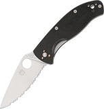 Spyderco Tenacious 8Cr13MoV Fully Serrated G-10 Folding Linerlock Folding Knife - 122GS