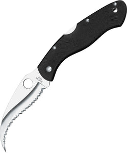 Spyderco Civilian Lockback VG-10 Stainless Folding Blade Black Handle Knife   OPEN BOX