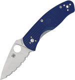 Spyderco Persistence Linerlock Blue FRN Folding CPM-S35VN Serrated Knife 136SBL