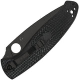 Spyderco Resilience Lightweight Black Blade Plain Edge Folding Knife 142pbbk