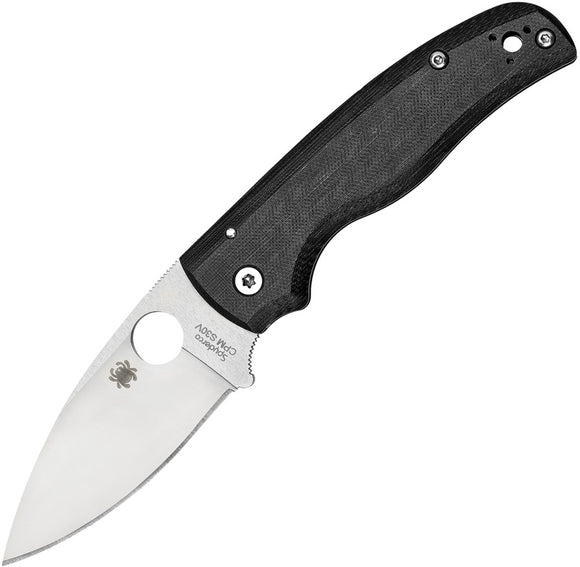 Spyderco Shaman Compression Lock Satin Folding Blade Black Handle Knife  OPEN BOX