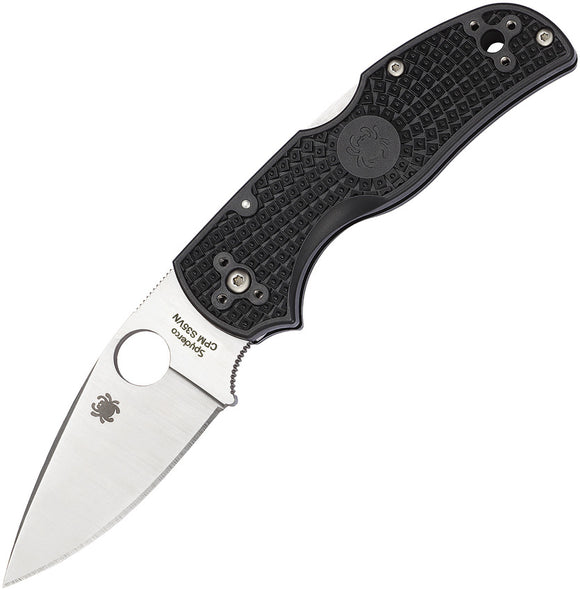 Spyderco Native 5 Lockback Plain Stainless Folding Black Handle Knife 41PBBK5