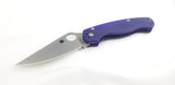 Spyderco Para-Military 2 Comp Lock Blue G10 Handle Folding Blade Knife  OPEN BOX