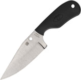 Spyderco Subway Bowie Black FRN Satin LC200N Fixed Blade Knife w/ Sheath FB48PBK