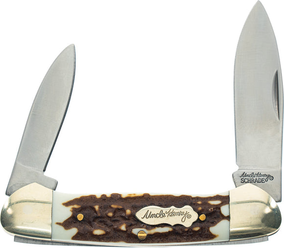 Schrade Uncle Henry Large Canoe Staglon Folding Pocket Knife 1135994