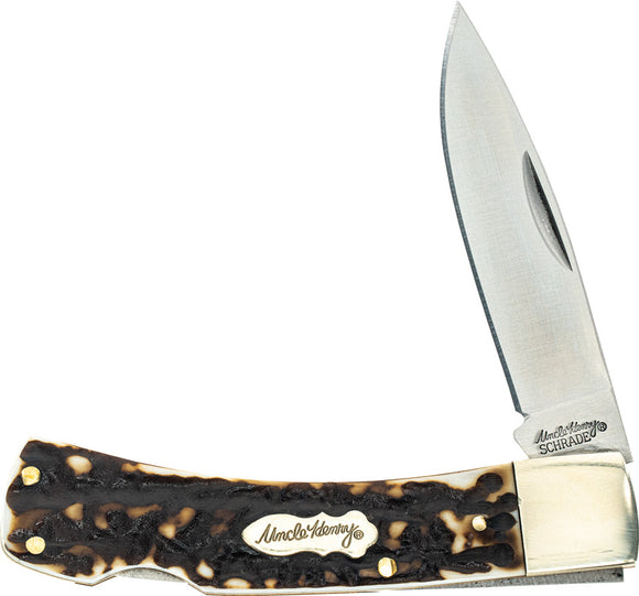 Schrade Unlcle Henry Bruin Lockback Staglon Folding Pocket Knife 1136000