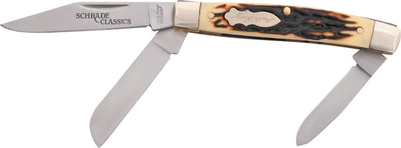 Schrade Uncle Henry Rancher Delrin Stag Handle Folding Pocket Knife 834uh
