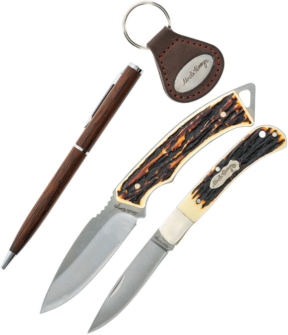 Schrade 4pc Knife & Pen Gift Set (Fixed Blade, Folding Knife, Pen & Keychain) 1157956