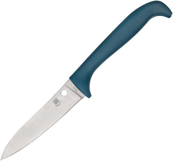Spyderco Counter Critter Blue Synthetic 7Cr17MoV Stainless Fixed Blade Knife w/ Sheath CK21PBL