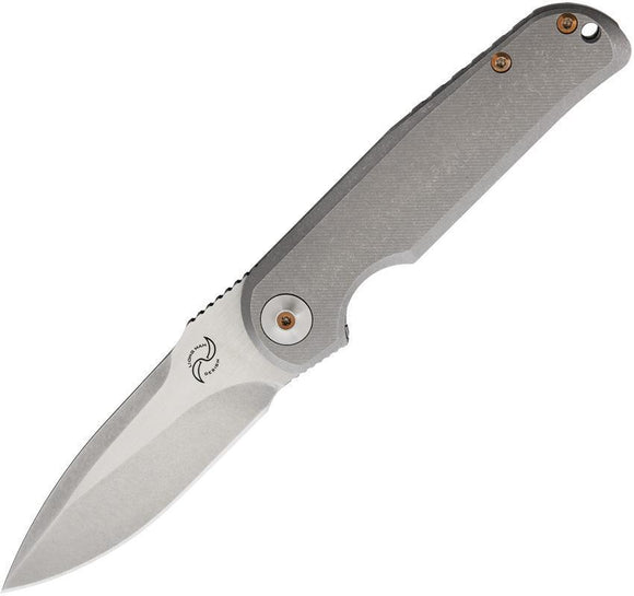 Liong Mah Design Slim Daily Carry Gray Titanium Folding Pocket Knife