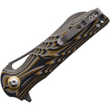 Shieldon Bazoucan Linerlock Brown/Black G10 Folding D2 Steel Pocket Knife 9050G1