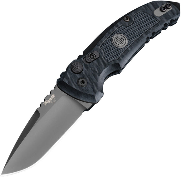 Sig Automatic A01-MicroSwitch Knife Black G10 CPM-S30V Stainless Drop Pt Blade 16112