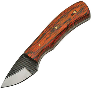 Sawmill 5.5" Colorwood Hunter Steel File Fixed Blade Knife + Leather Sheath 0022