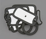 TOPS Set of 5 Black Neck Chain Double Sided Chrome Finish Signal Mirrors