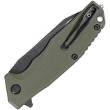 Steel Will Warbot Pocket Knife Linerlock OD Green G10 Folding Serrated D2 F1033S