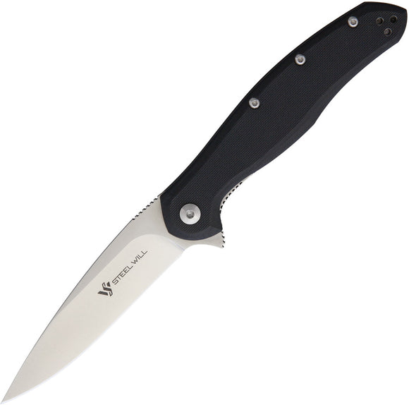 Steel Will Intrigue Linerlock Black G10 Folding Knife f45m31