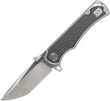 Krudo KARSINO10 Framelock Titanium/CF Stainless Tanto Folding Flipper Knife 010