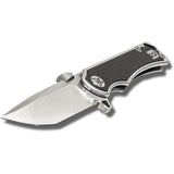 Krudo KARSINO10 Framelock Titanium/CF Stainless Tanto Folding Flipper Knife 010