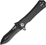 Krudo Drastik Framelock Carbon Fiber Black 9Cr18MoV Spear Pt Folding Knife 247
