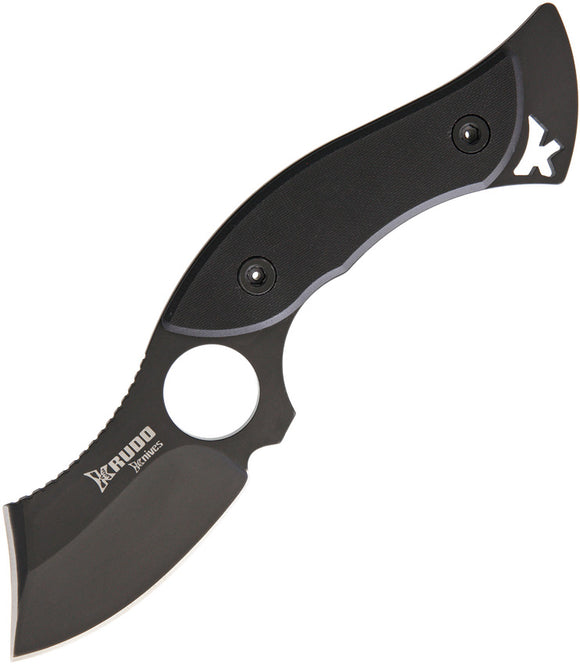 Krudo BRAZEN Black G10 Handle 9Cr18MoV Stainless Fixed Blade Knife w/ Sheath 643