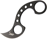 Krudo SNAGette Black 8Cr14MoV Stainless Karambit Finger Ring Fixed Blade Knife TT9BK