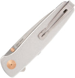 Sog Twitch III Linerlock Silver Aluminum Rose Gold Folding 154CM Knife 11150243