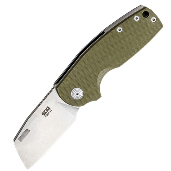 SOG Stout SJ Slip Joint OD Green G10 Folding D2 Cleaver Pocket Knife 16030657X