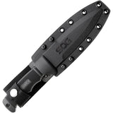 SOG Seal Pup Fixed Serrated Blade Black GRN Handle Knife + Kydex Sheath M37K