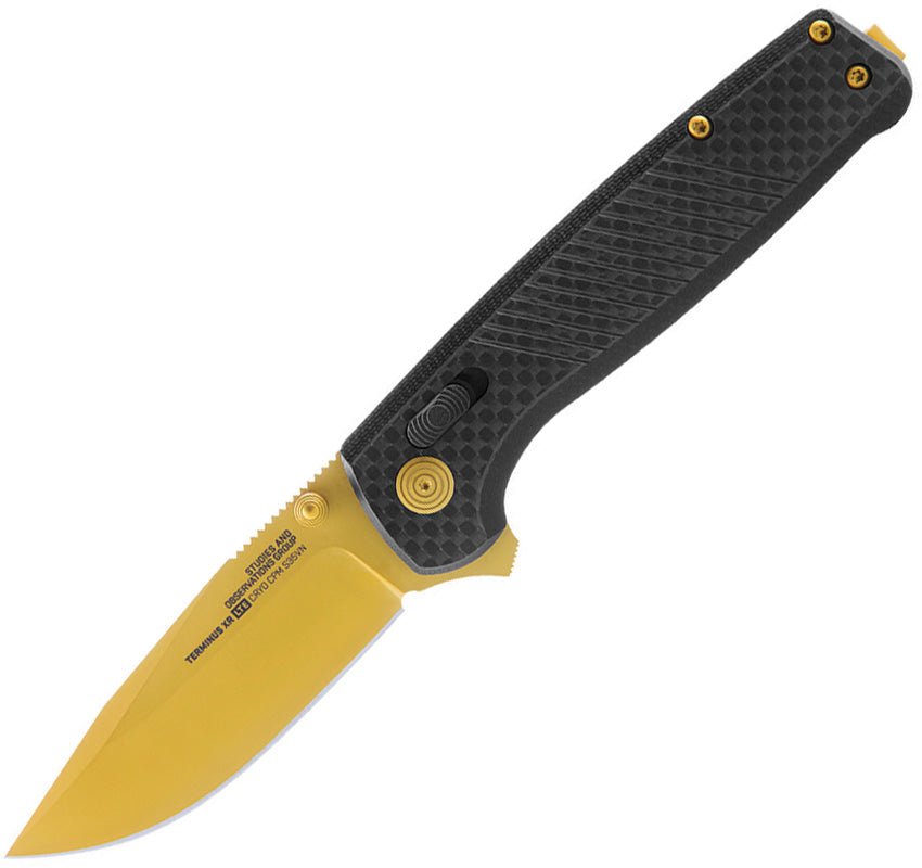 SOG Terminus LTE XR Lock Carbon Fiber Folding Gold S35VN Pocket