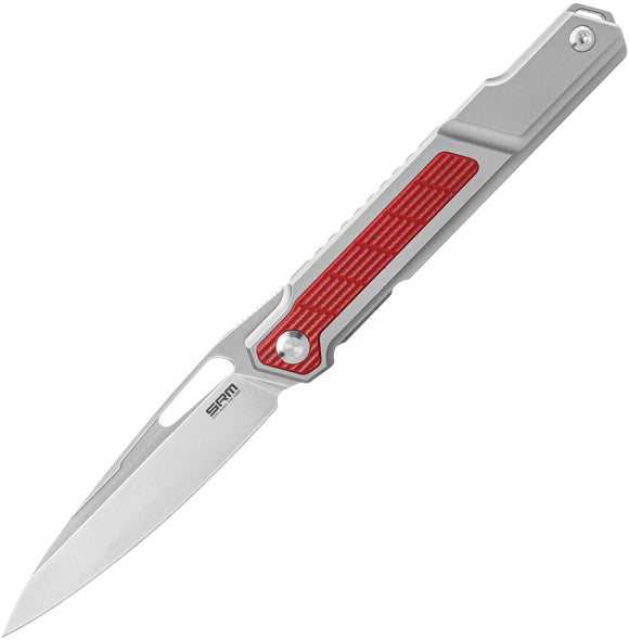 SRM Knives Fantasy Red Titanium Framelock N690 Folding Knife 1421tl