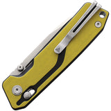 SRM Knives 7228 Ambi Lock Black & Yellow G10 Folding VG-10 Pocket Knife 7228LGW