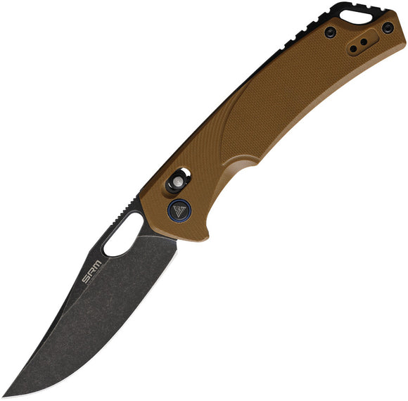 SRM Knives 9201 Brown Ambi Lock Folding D2 Knife 9201gw