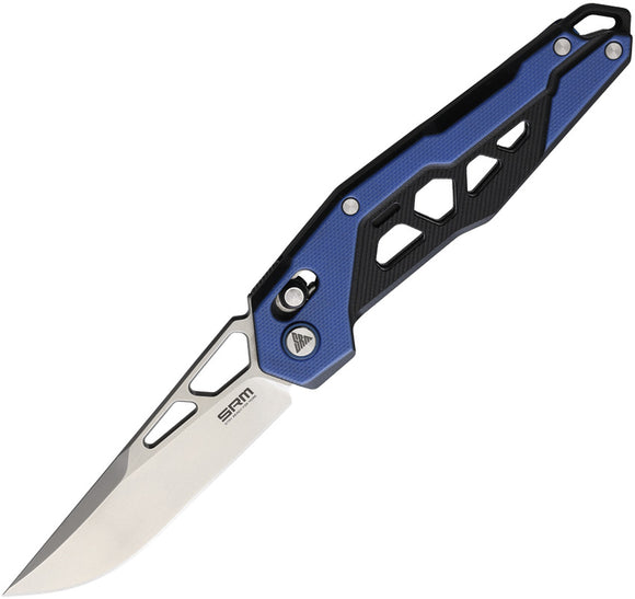 SRM Knives 9225 Blue G10 Ambi Lock Folding D2 Knife 9225gi