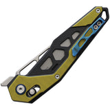 SRM Knives Mecha 9225 Ambi Lock Yellow G10 Folding D2 Steel Pocket Knife 9225