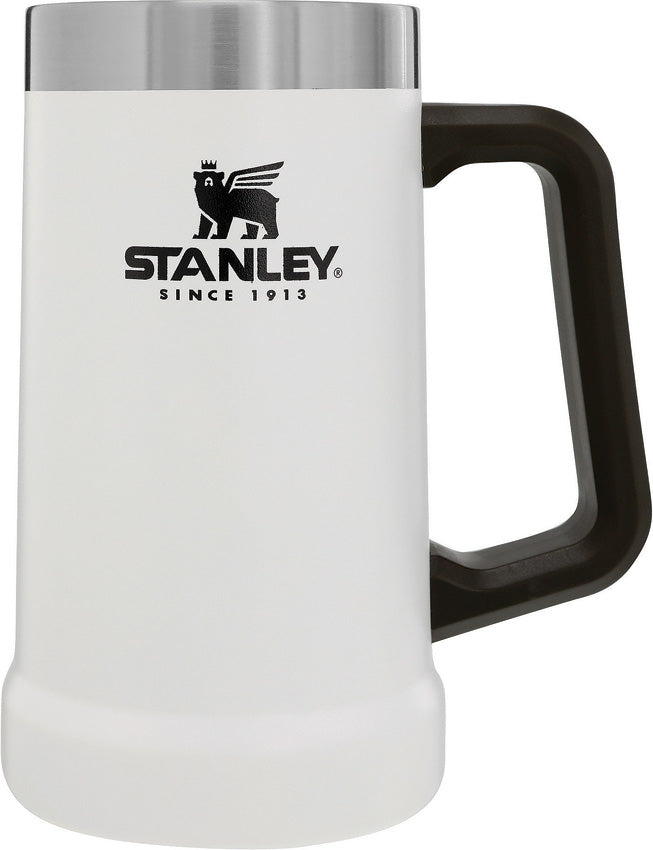 Stanley White Big Grip Dishwasher Safe Stainless Beer Stein 24oz 2874031  for sale online