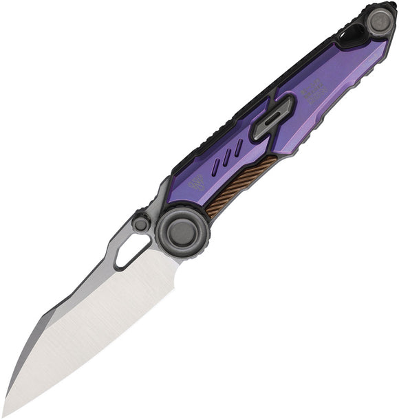 Stedemon NOC MT19 Pocket Knife Linerlock Purple Titanium Folding M390 T19BLU